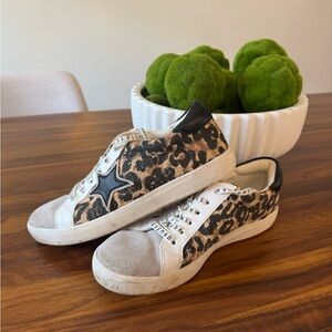 Steve Madden Brown and Black Animal Print Sneakers
